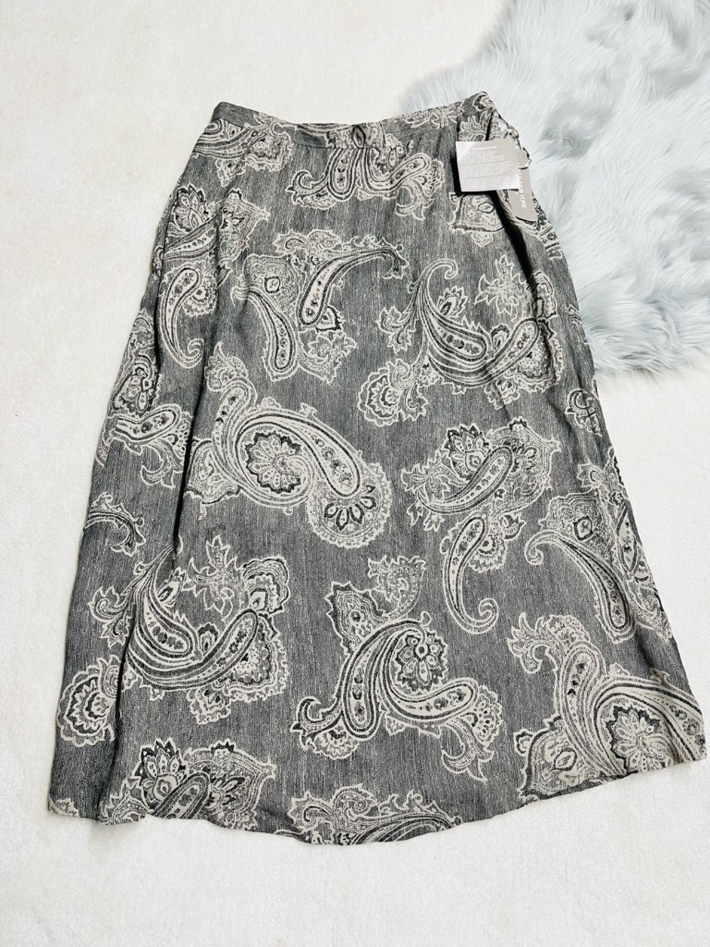 NWT Jones New York  Silk Lined Paisley Maxi Skirt Size 14W - Picture 3 of 11